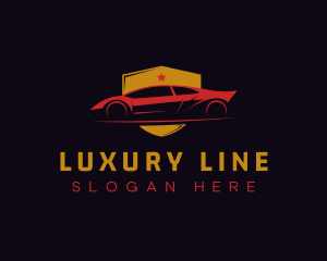 Luxury Sports Car Shield logo design