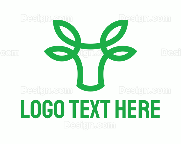 Green Bovine Bull Cow Logo