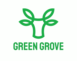 Green Bovine Bull Cow logo design