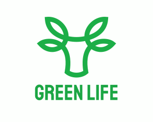 Green Bovine Bull Cow logo design