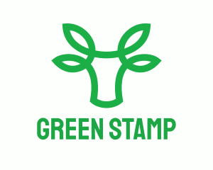 Green Bovine Bull Cow logo design