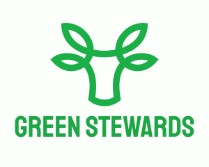 Green Bovine Bull Cow logo design