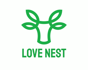 Green Bovine Bull Cow logo design