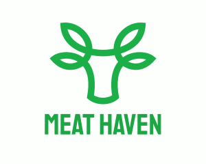 Green Bovine Bull Cow logo design