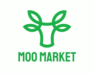 Green Bovine Bull Cow logo