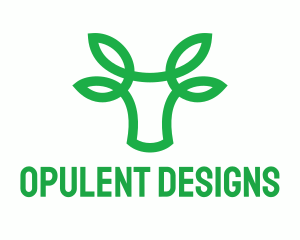 Green Bovine Bull Cow logo design