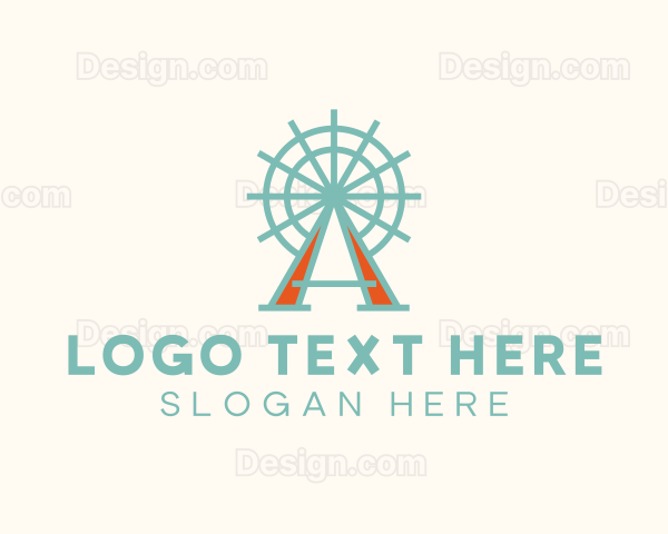 Ferris Wheel Letter A Logo