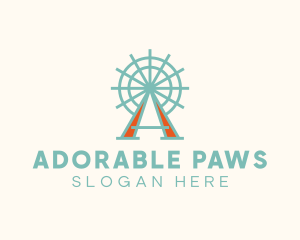 Ferris Wheel Letter A logo design