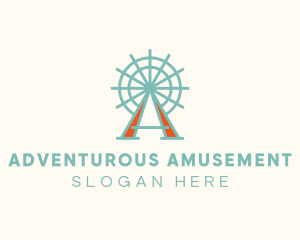 Ferris Wheel Letter A logo design