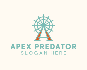 Ferris Wheel Letter A logo design