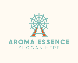 Ferris Wheel Letter A logo design