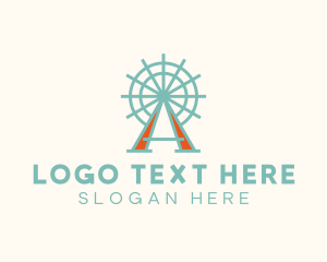 Vintage Ferris Wheel Letter A logo