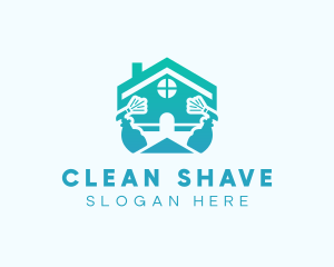 Apartment Cleaning Sprayer logo design