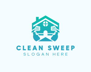 Apartment Cleaning Sprayer logo design