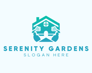 Apartment Cleaning Sprayer logo design