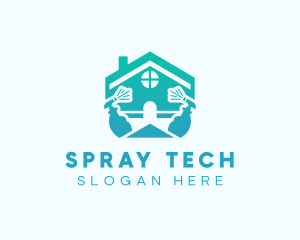 Apartment Cleaning Sprayer logo design