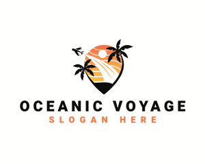 Plane Beach Vacation logo design