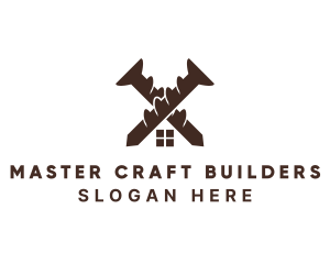 Home Builder Construction Screw logo design