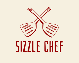 Crossed Cooking Spatulas  logo design