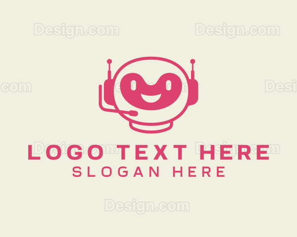 Cute Chatbot Robot Logo