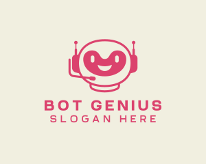 Cute Chatbot Robot logo design