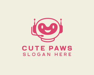 Cute Chatbot Robot logo design