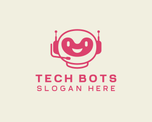 Cute Chatbot Robot logo design