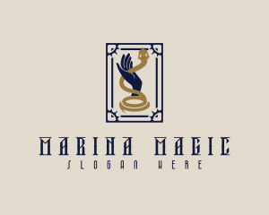 Hand Snake Tarot Card logo design