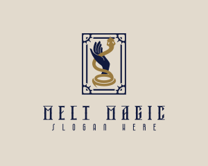 Hand Snake Tarot Card logo design