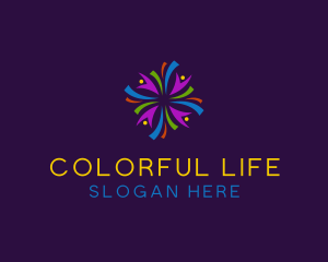 Colorful Fireworks People logo design