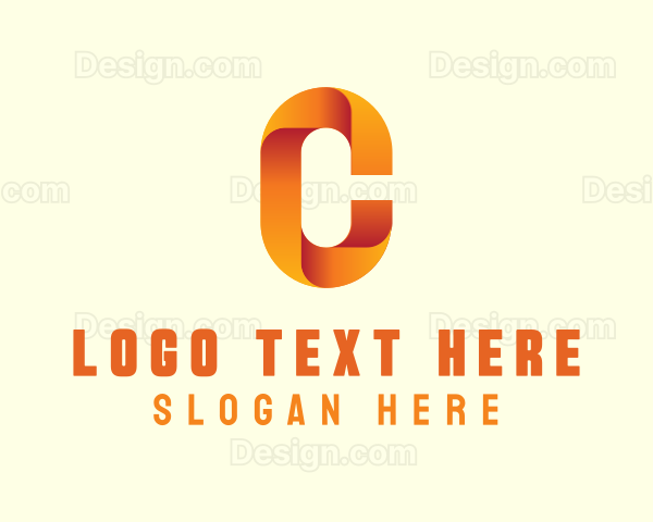 Gradient Orange Letter C Logo