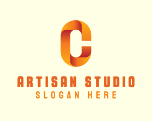 Gradient Orange Letter C logo design