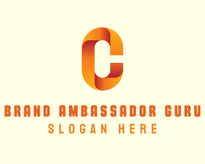 Gradient Orange Letter C logo design