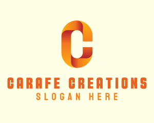 Gradient Orange Letter C logo design