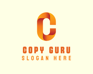 Gradient Orange Letter C logo design