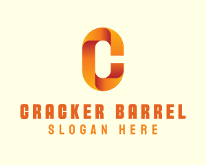 Gradient Orange Letter C logo design