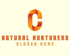 Gradient Orange Letter C logo design