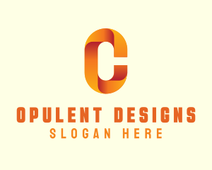 Gradient Orange Letter C logo design