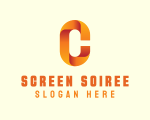 Gradient Orange Letter C logo design