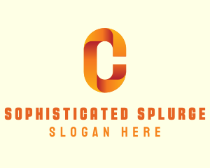 Gradient Orange Letter C logo design