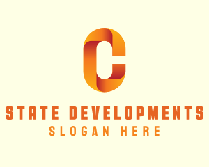 Gradient Orange Letter C logo design