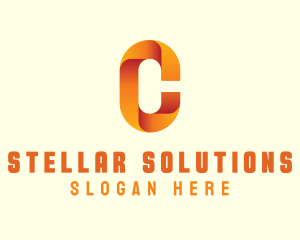 Gradient Orange Letter C logo design