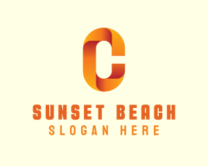 Gradient Orange Letter C logo design