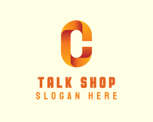 Gradient Orange Letter C logo design