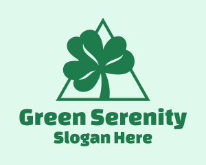 Green Triangle Shamrock  logo design