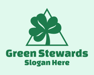 Green Triangle Shamrock  logo design