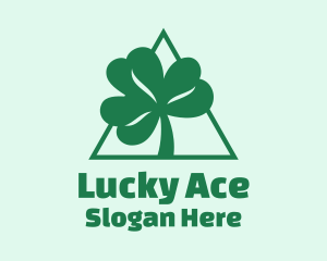 Green Triangle Shamrock  logo design