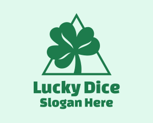 Green Triangle Shamrock  logo design