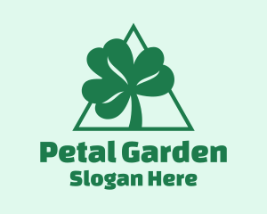 Green Triangle Shamrock  logo design