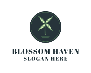 Natural Leaf Windmill  logo design